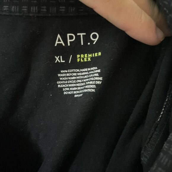 Apt 9 Polo Shirt Mens XL Premium Flex Short Sleeve Black Collared 100% Cotton - Picture 3 of 3